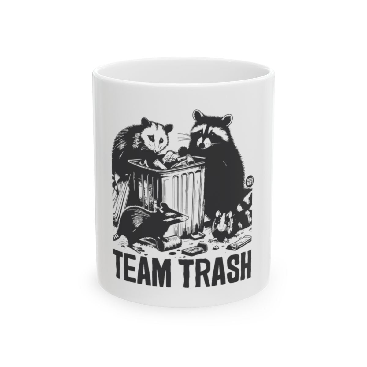 Team Trash Raccoon Artwork Makes a Fun Gift Option Mug