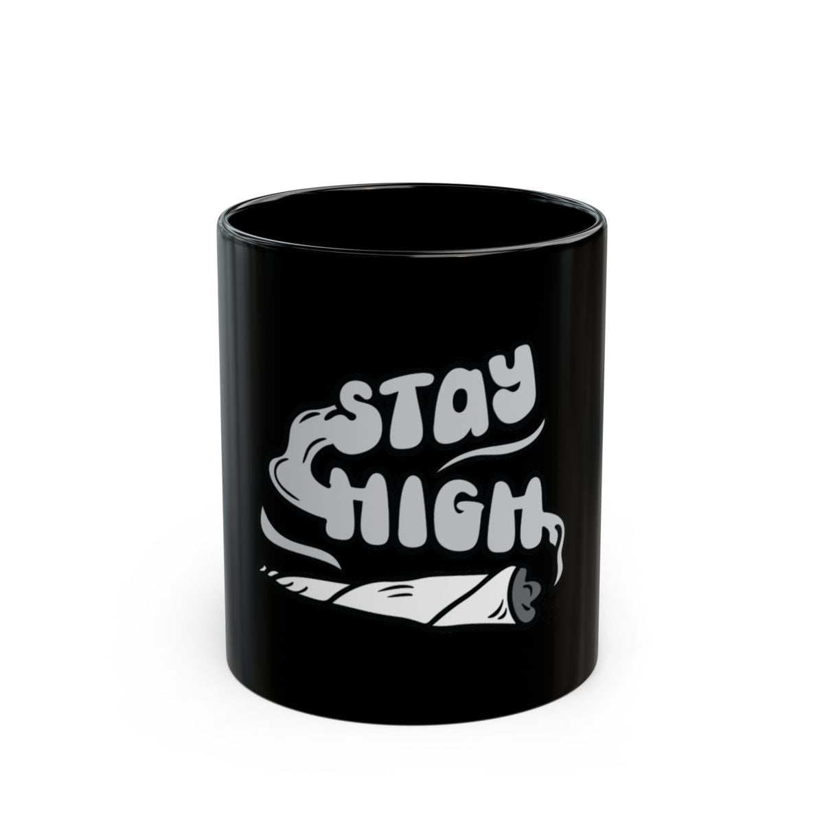 Stay High Black Mug with Graphic Design