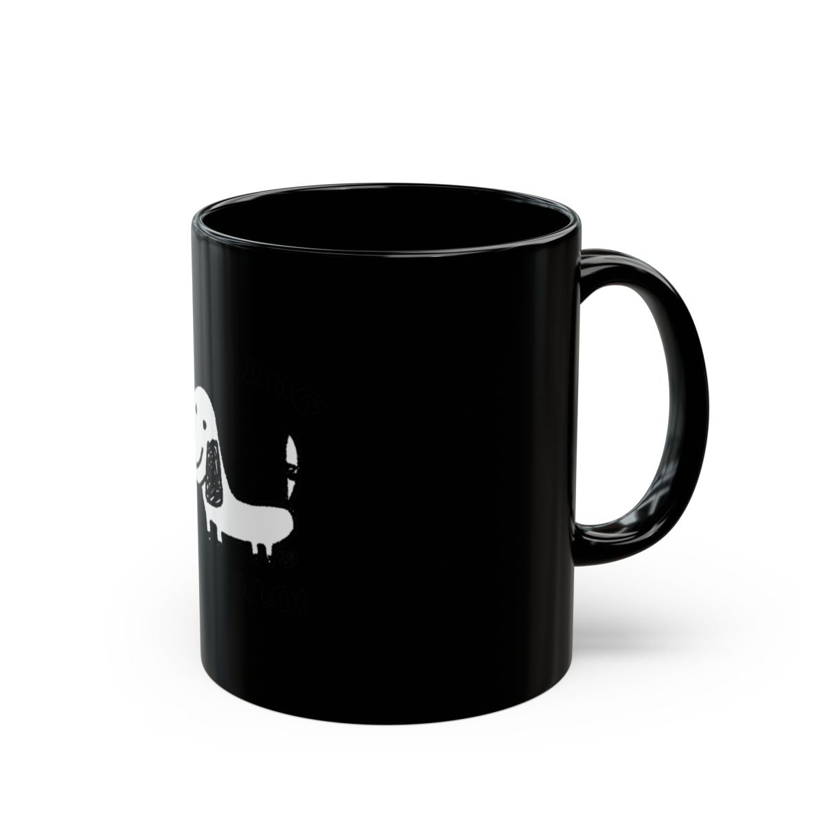 Adorable Dachshund Design Black Coffee Mug