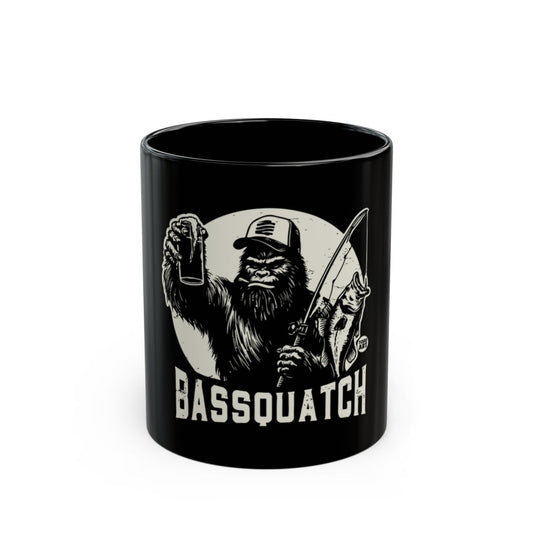 Bassquatch Fisherman with Beer Graphic Mug