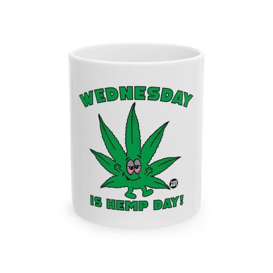 Wednesday Is Hemp Day Design Featuring Green Leaf Mug
