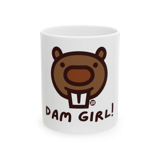 DAM GIRL Beaver Cartoon Character Coffee Mug