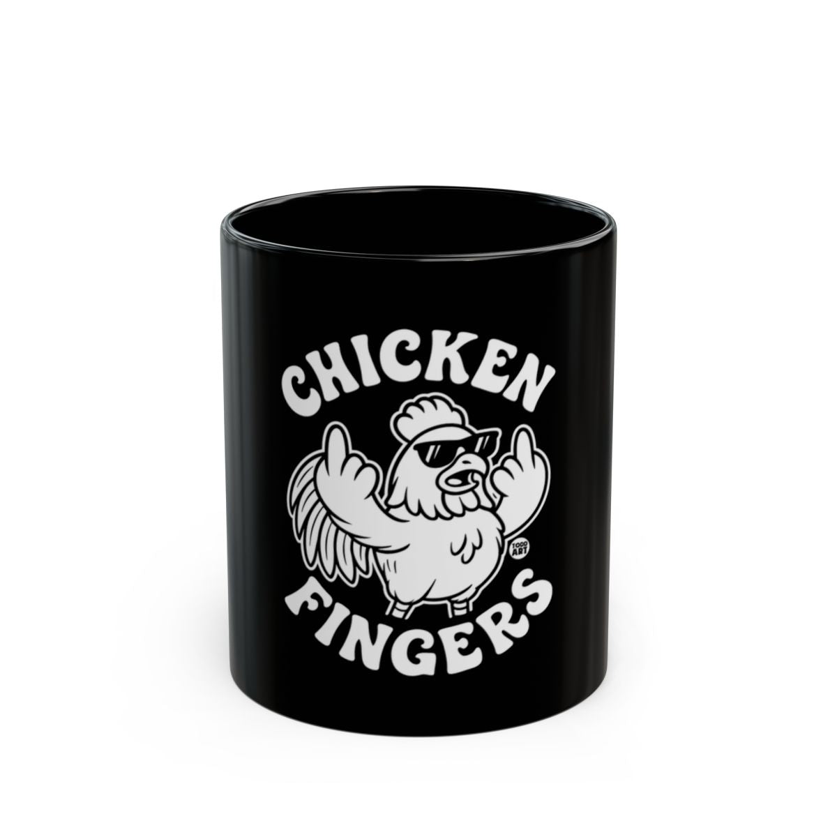 Chicken Fingers Humorous Black Mug for Coffee Lovers