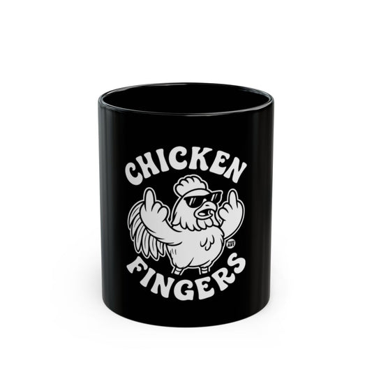 Chicken Fingers Humorous Black Mug for Coffee Lovers
