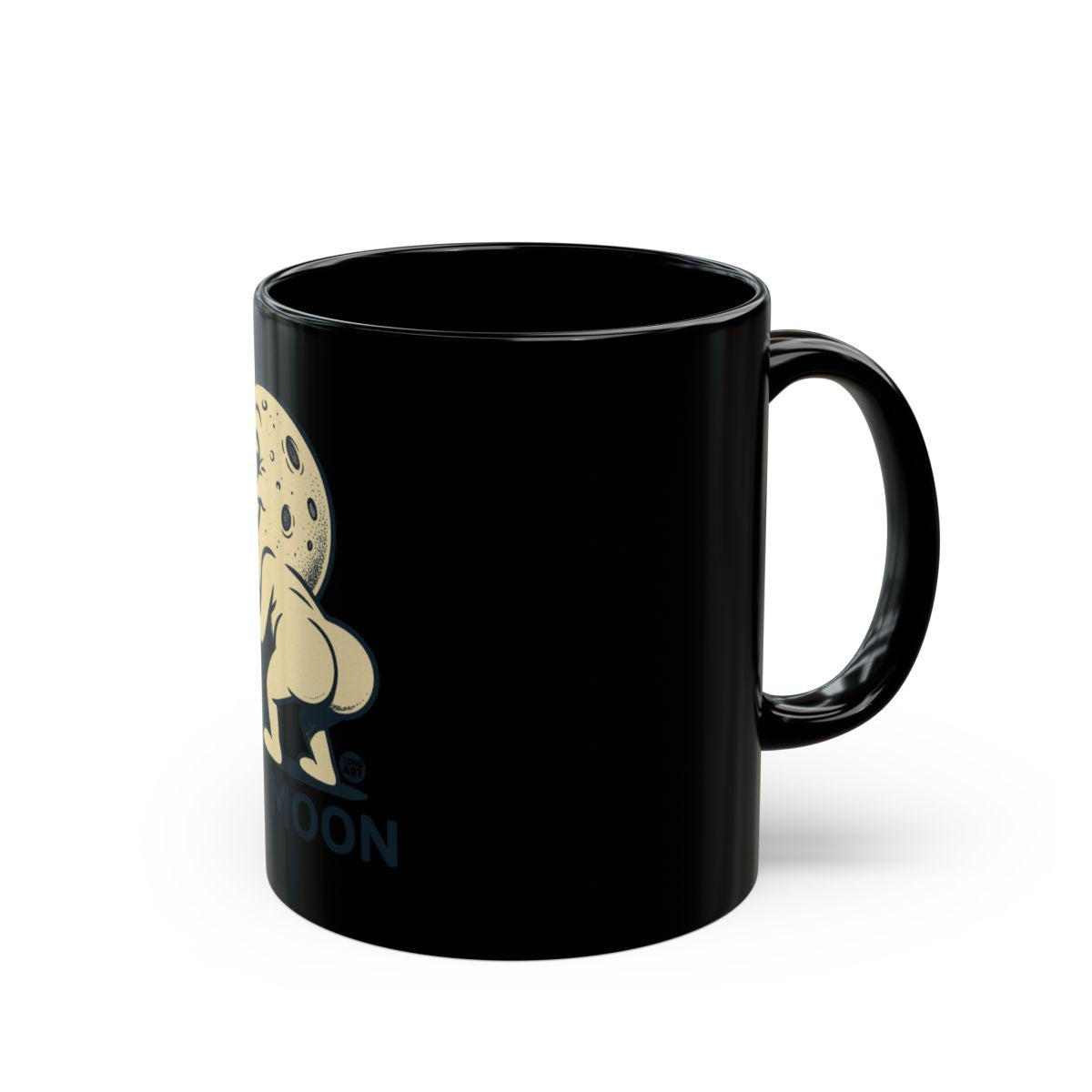 Cheeky Moon Black Coffee Mug - Funny Gift for Friends