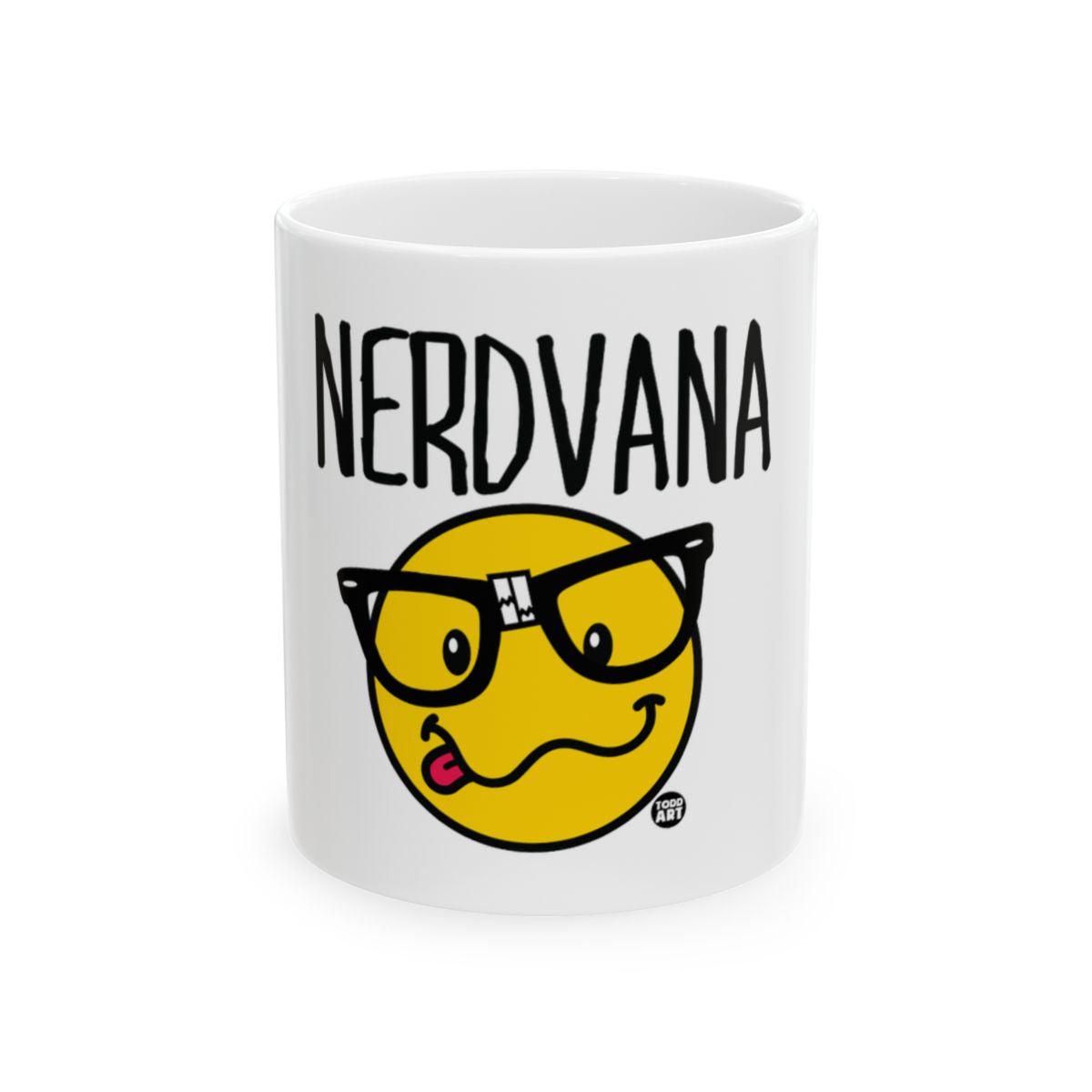 Nerdvana Emoticon with Glasses Coffee Mug