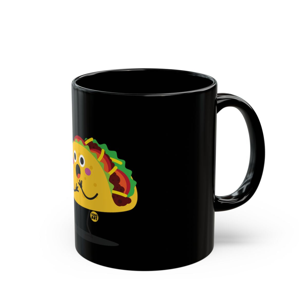 Cute Taco Character Black Coffee Mug