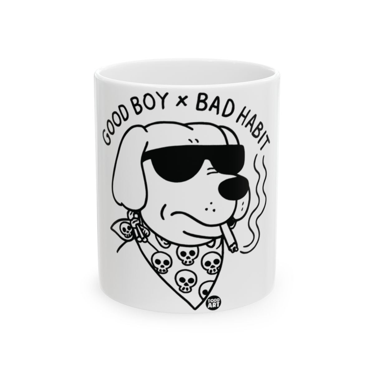 Good Boy Bad Habit Dog with Sunglasses Mug
