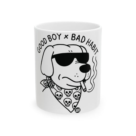Good Boy Bad Habit Dog with Sunglasses Mug