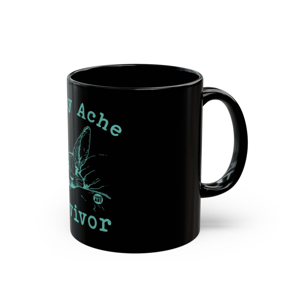 Cat Paw Ache Survivor Black Mug Unique Design