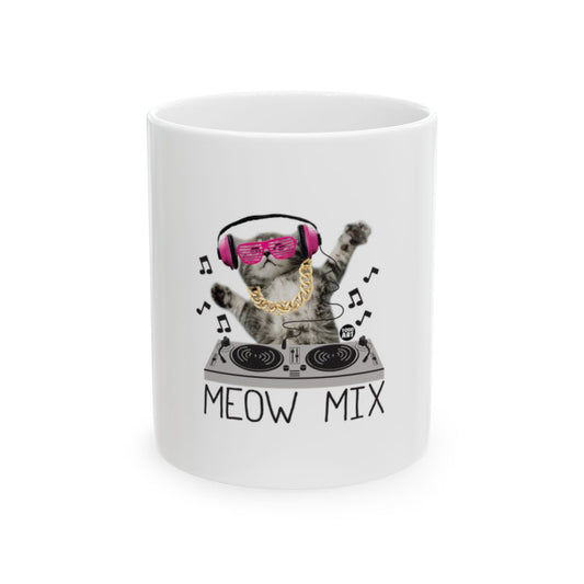 Adorable Cat DJ Design Meow Mix Mug