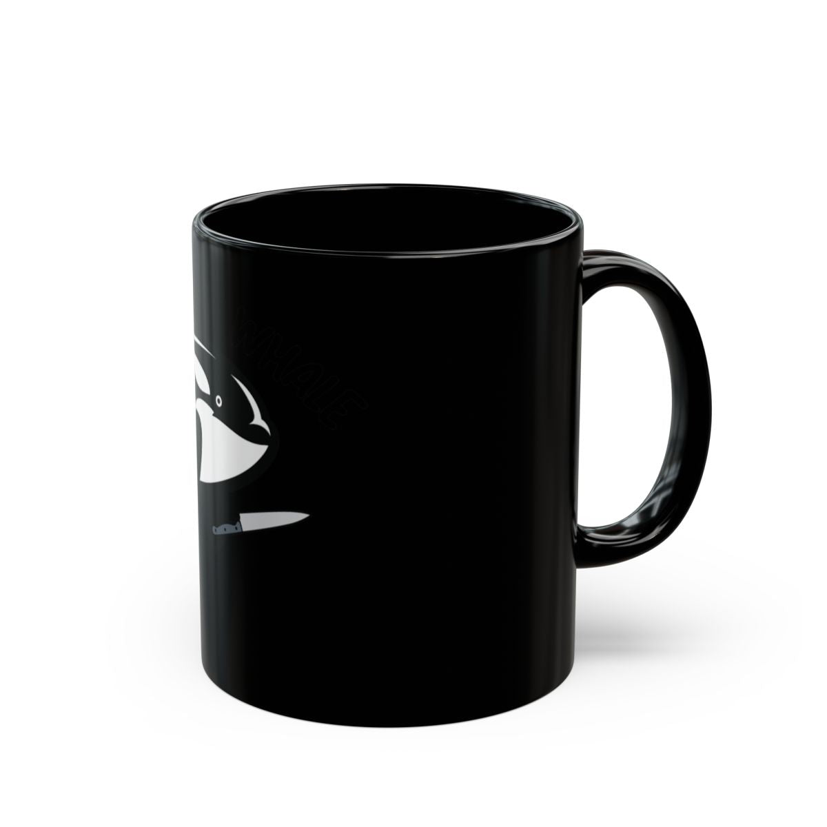 Black Mug with Orca Graphic for Coffee Lovers