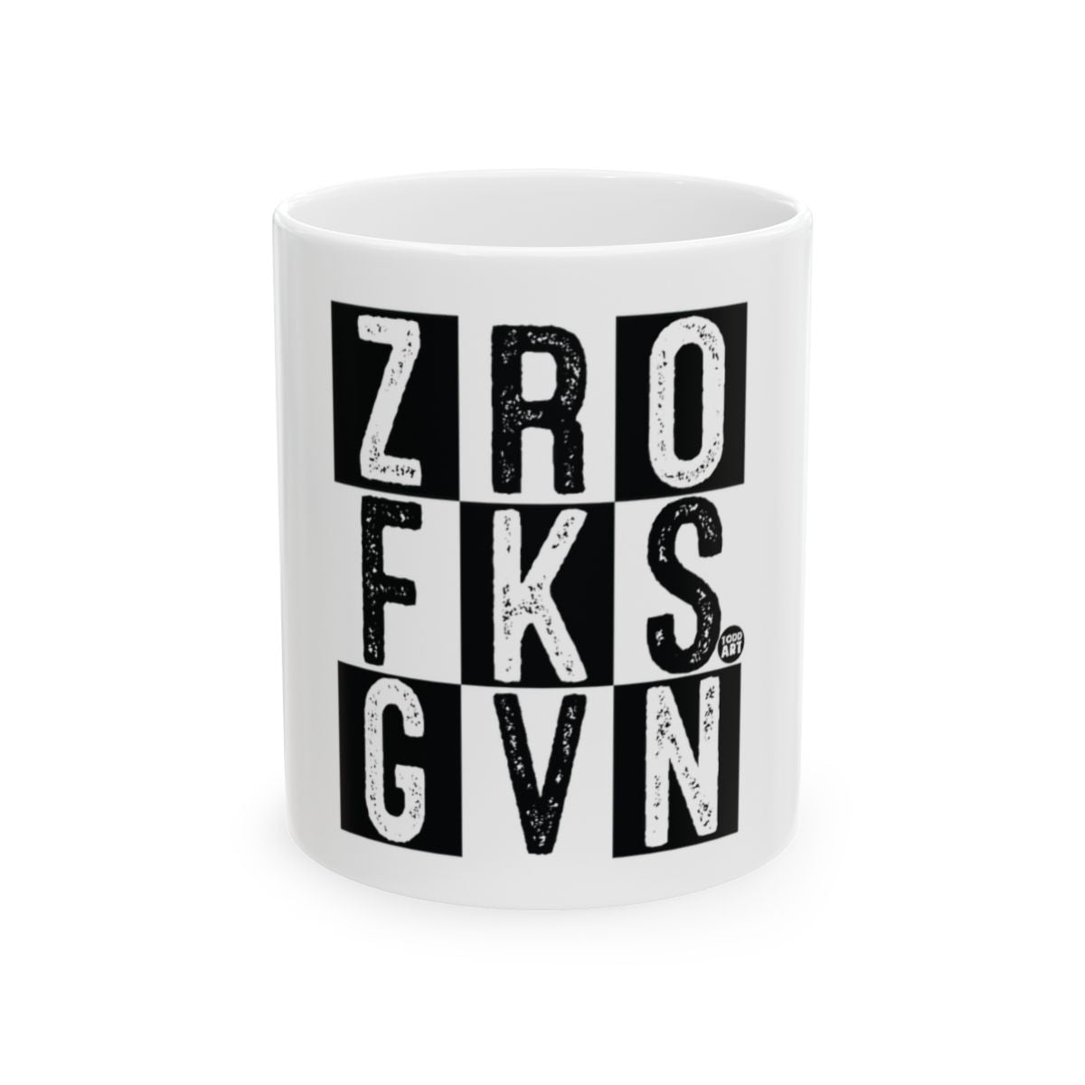 Retro Style ZRO FKS GVN Black White Design Mug