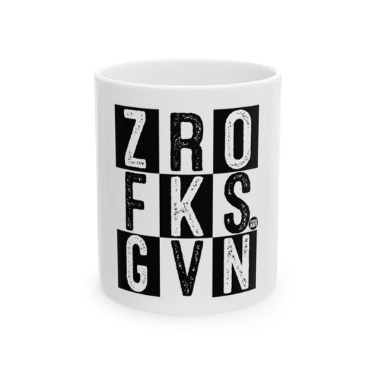 Retro Style ZRO FKS GVN Black White Design Mug