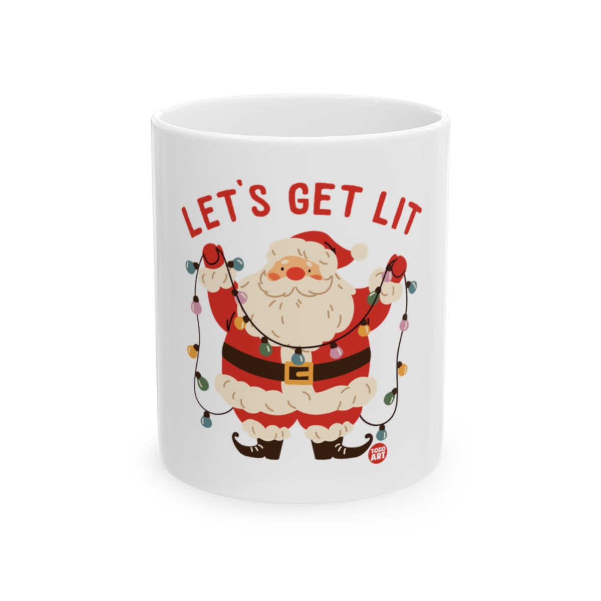 Let's Get Lit Santa with Lights Festive Mug