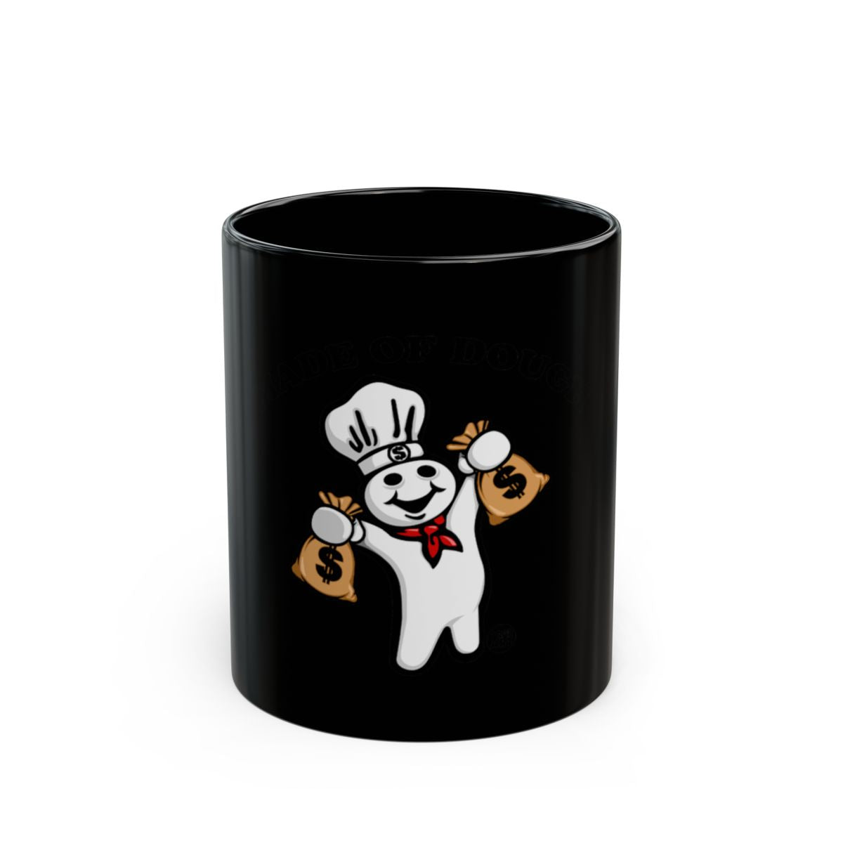 Made of Dough Mug with Chef Holding Money Bags