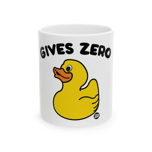 Gives Zero Yellow Duck Mug Fun Gift for Coffee Lovers