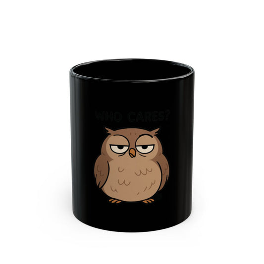 Who Cares Funny Owl Art Design Coffee Mug