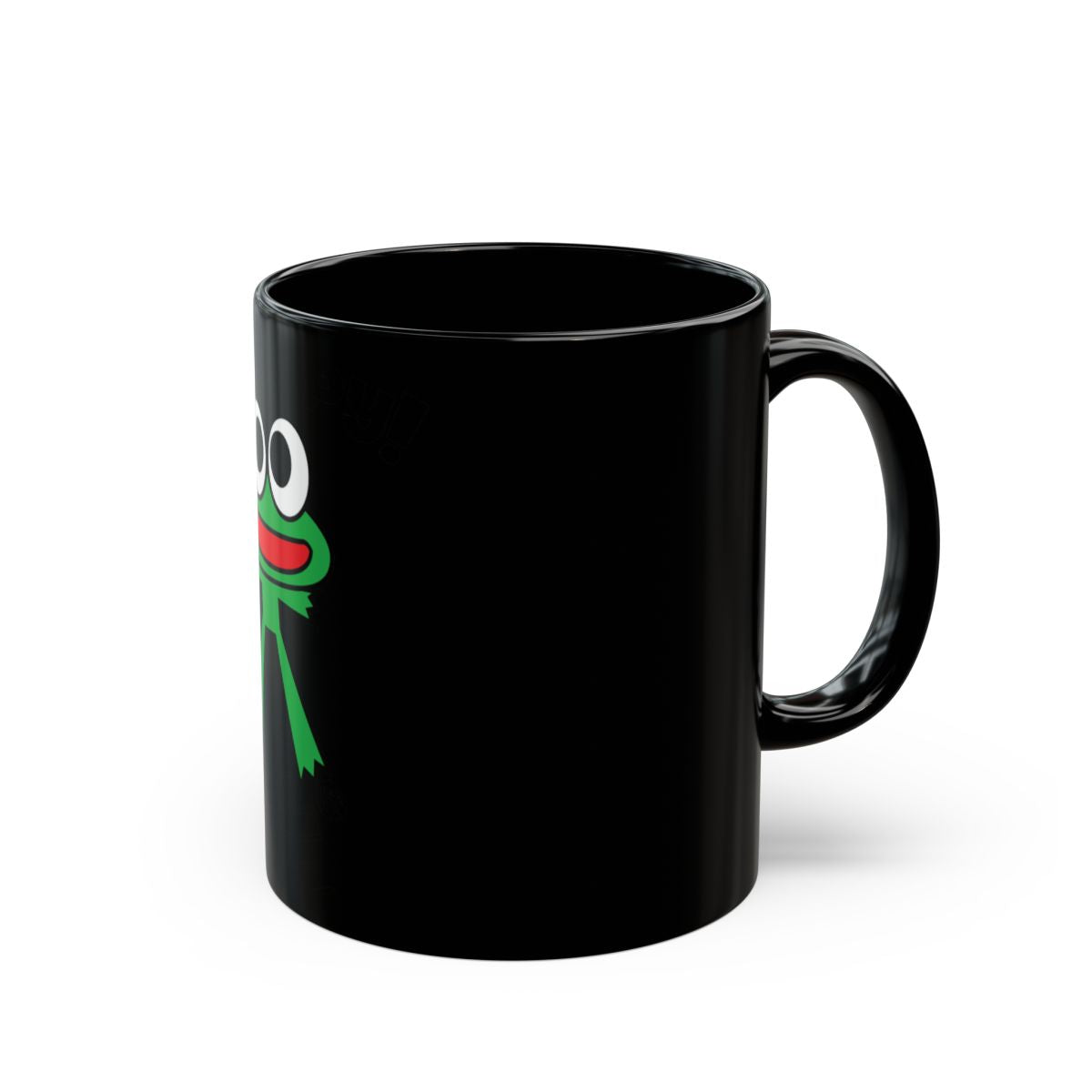 Adorable Frog Design Black Coffee Mug for Any Beverage