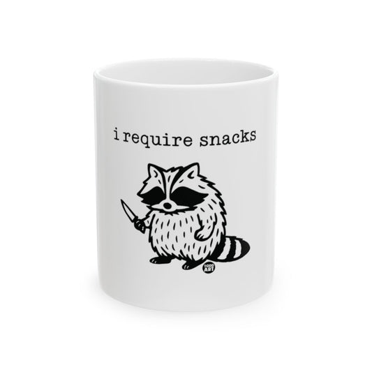 I Require Snacks Raccoon Cute Coffee Mug Gift