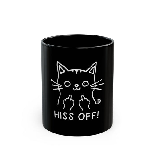 Hiss Off Cat Design Black Coffee Mug for Feline Lovers