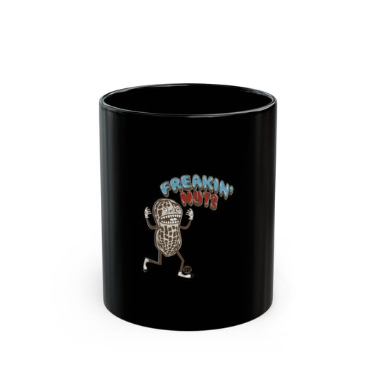 Freakin Nuts Fun Design Black Coffee Mug