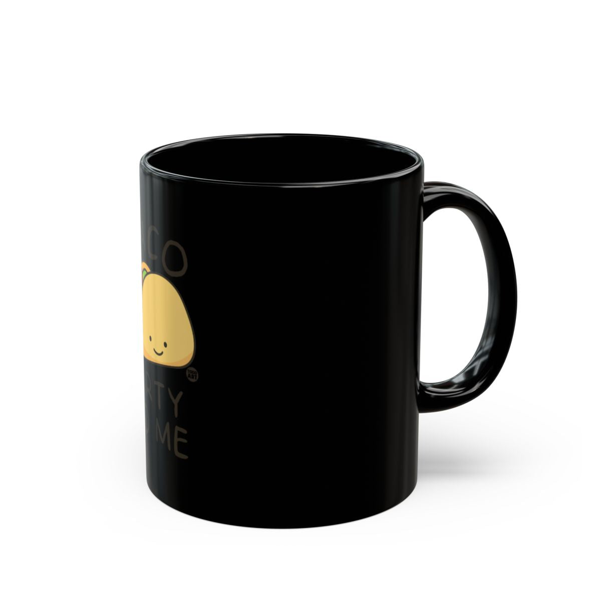 Taco Cat Kawaii Cute Smiling Design Black Mug