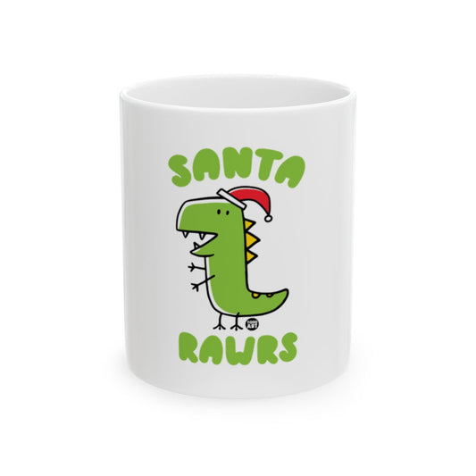 Santa Rawrs Dinosaur Wearing Santa Hat Mug