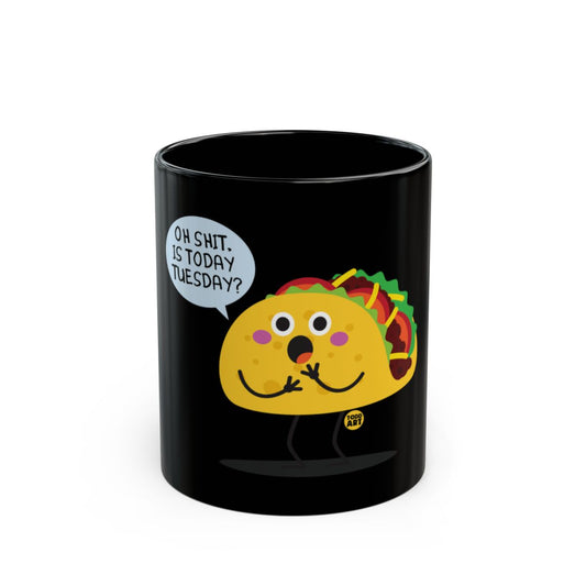 Funny Taco Design Black Mug with Humorous Text