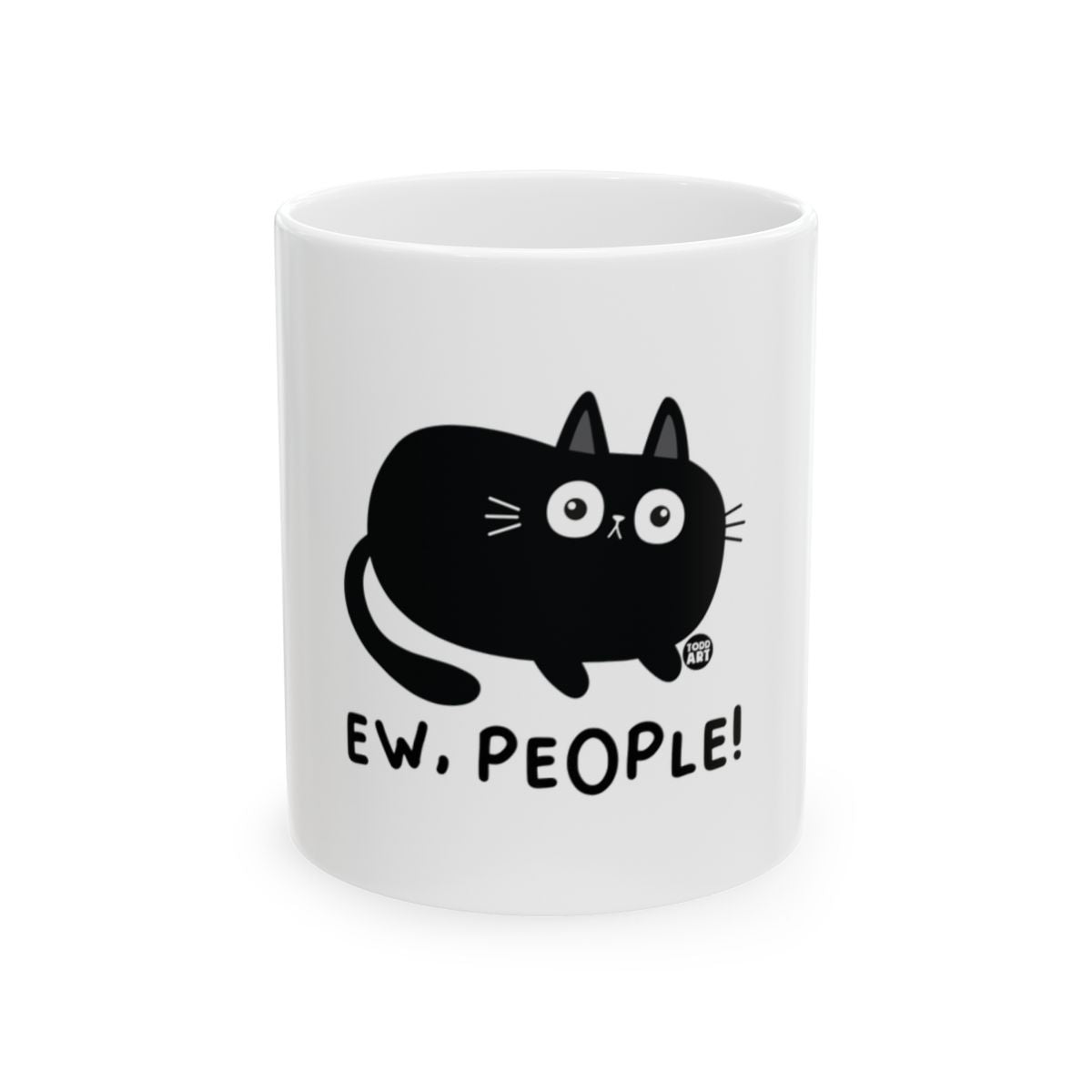 Cute Black Cat Ew People Design Mugs & Glassware