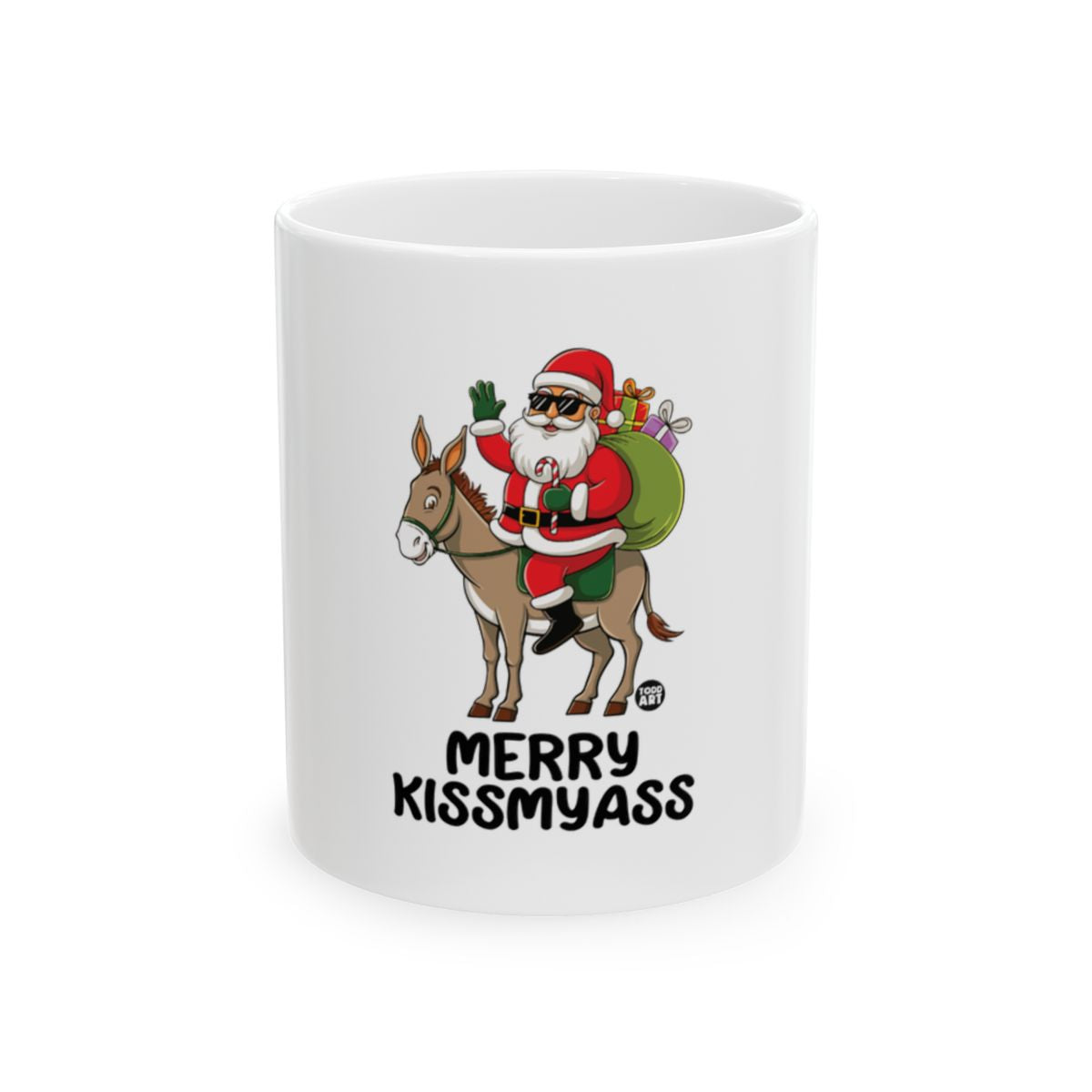 Merry Kissmyass Santa Claus Riding Donkey Mug
