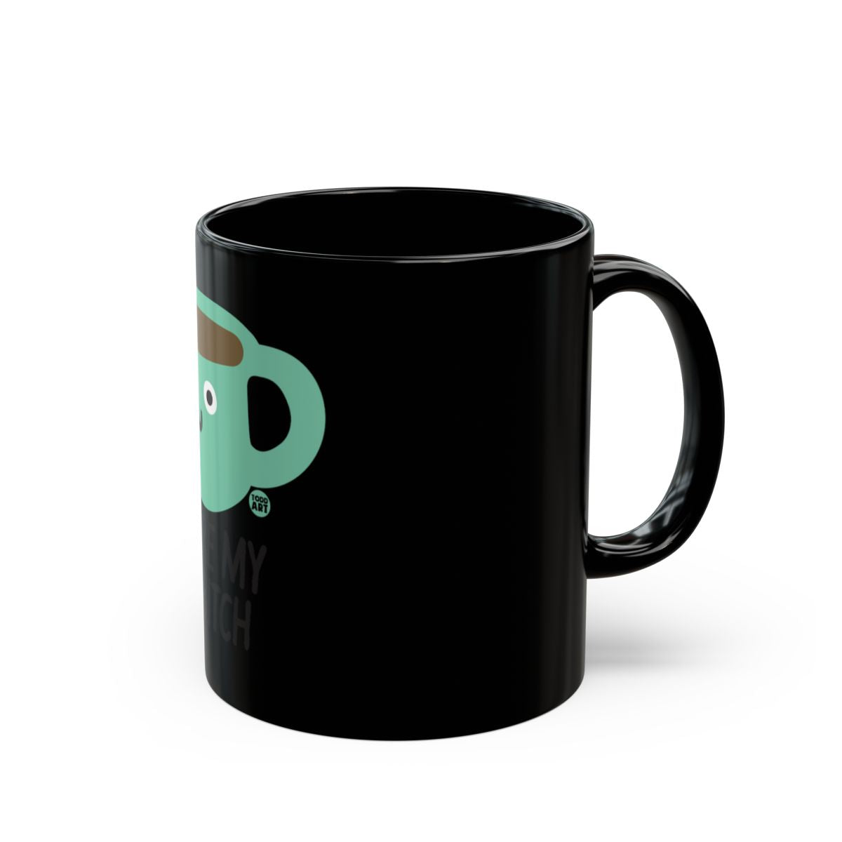Unique Black Mug with Quirky Cartoon Design Mug
