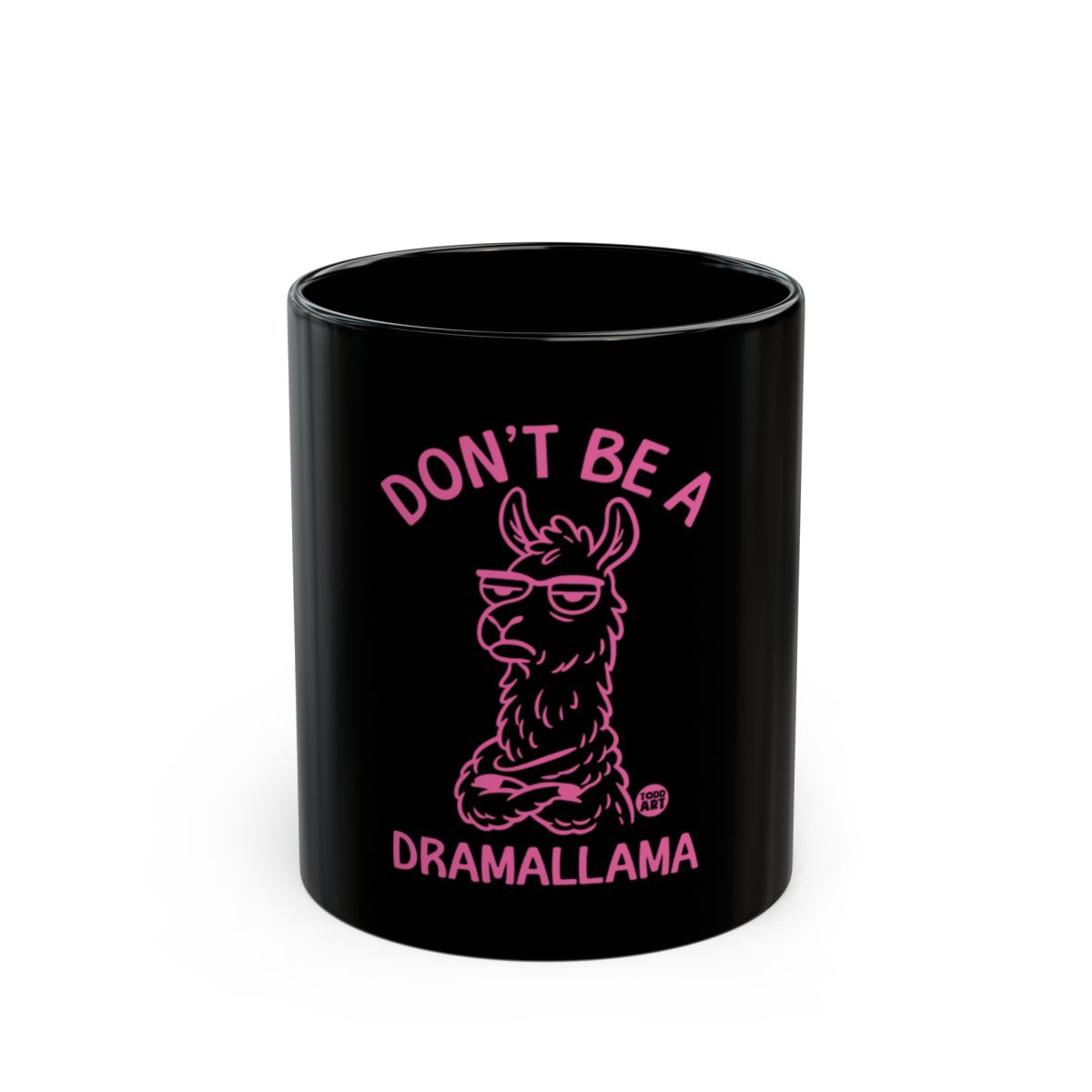 Don't Be a Dramallama Black and Pink Mug
