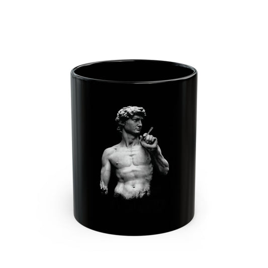 Artistic Black Mug with David Sculpture Print