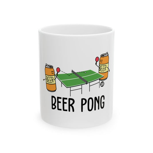 Beer Pong Cartoon Mug with Fun Beer Can Design