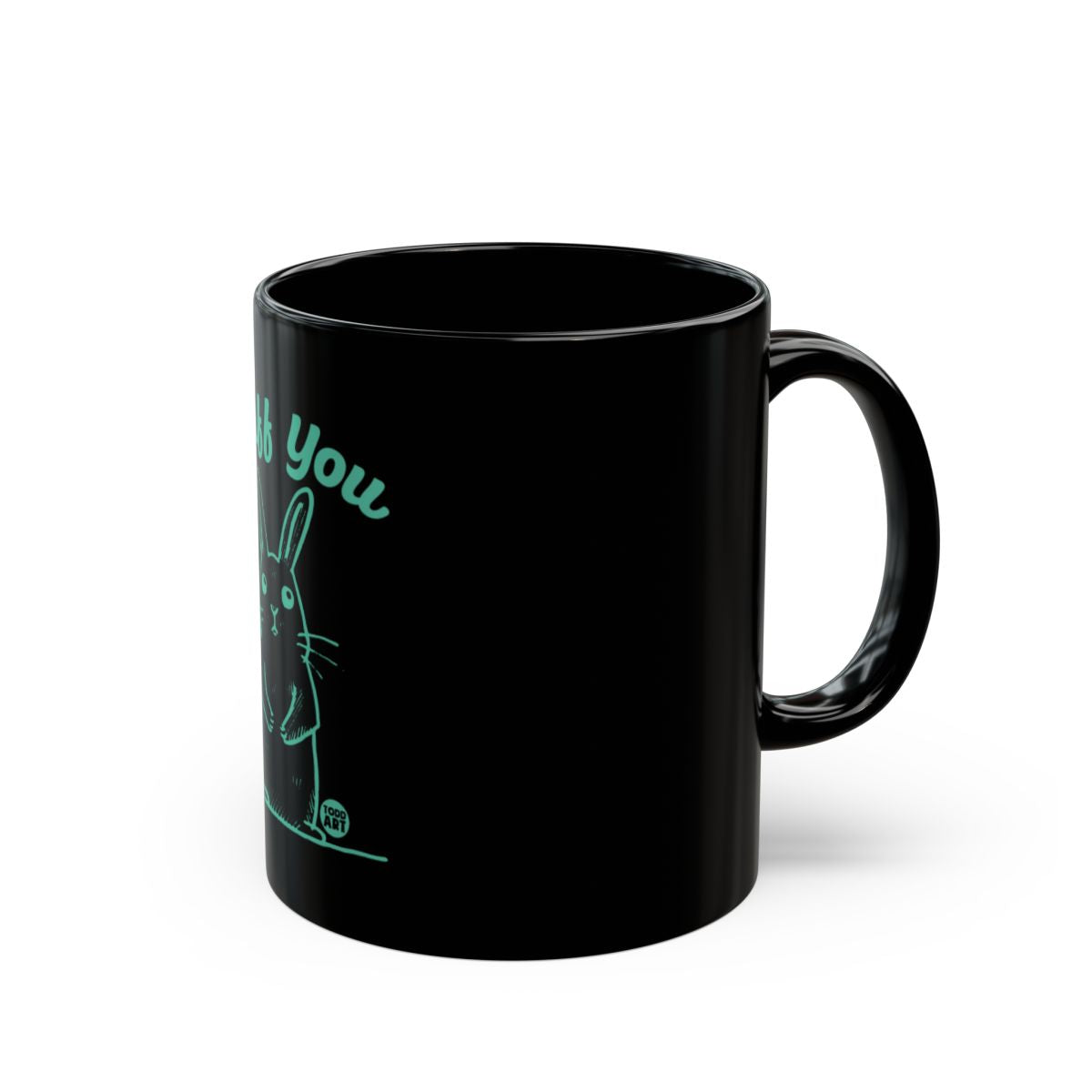 Cute Bunny Design Black Mug for Coffee Lovers