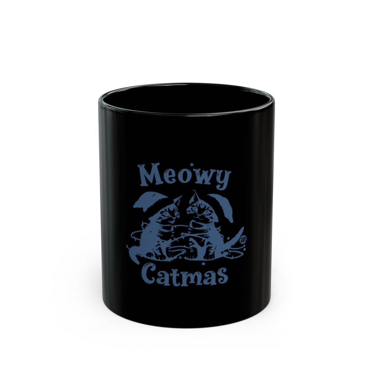 Meowy Catmas Festive Cats Design Black Mug Product