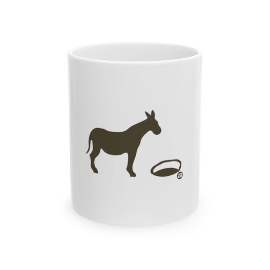Donkey Silhouette with Lasso Print Coffee Mug