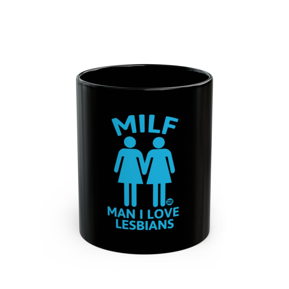Fun MILF Man I Love Lesbians Black Coffee Mug