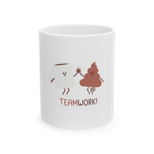Adorable Teamwork Friends Graphic Mug