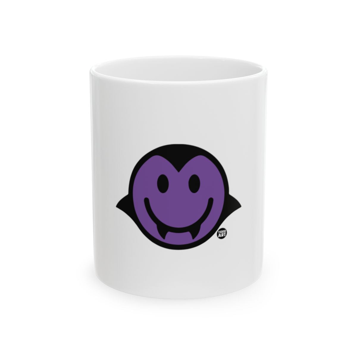 Smiling Purple Vampire Face Graphic Halloween Mug