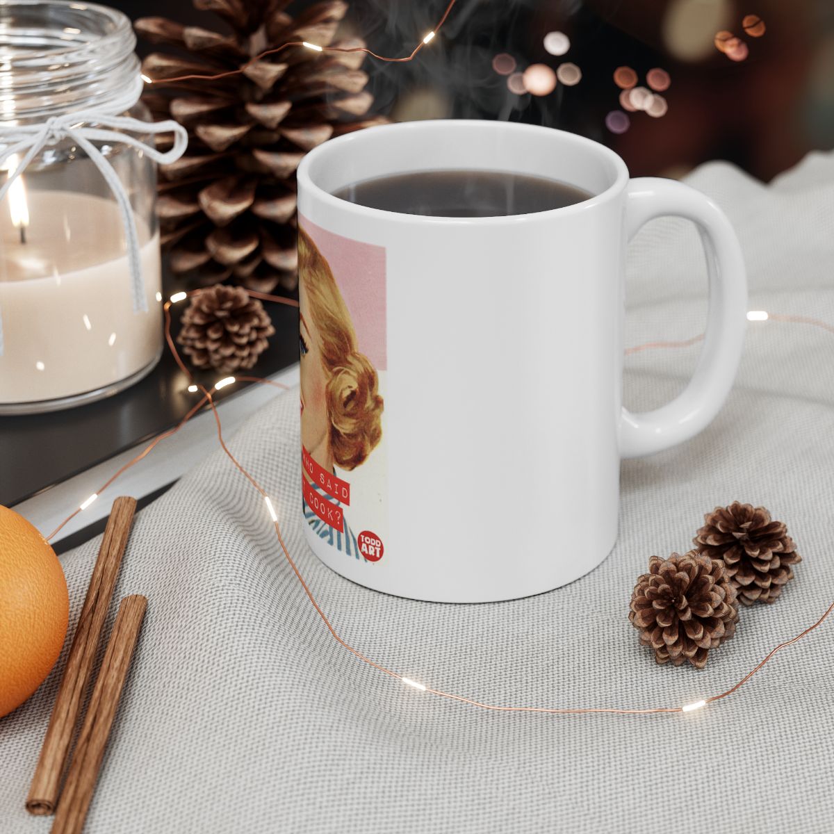Vintage Holiday-themed Coffee Mug for Cozy Mornings