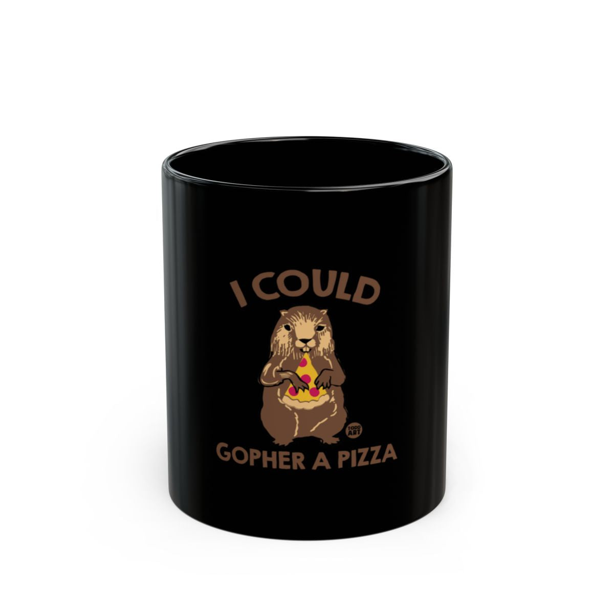 I Could Gopher A Pizza  Black Mug Product