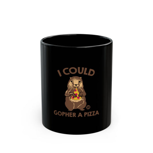 I Could Gopher A Pizza  Black Mug Product