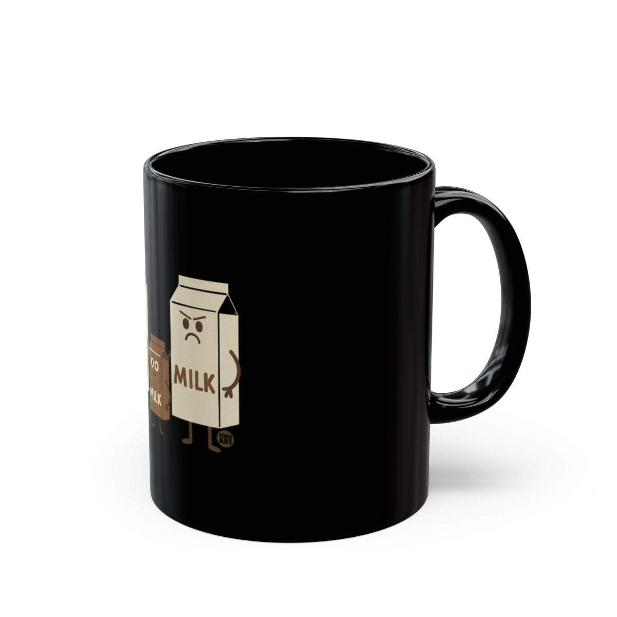 Funny Cartoon Faces Milk and Cookies Design Mug