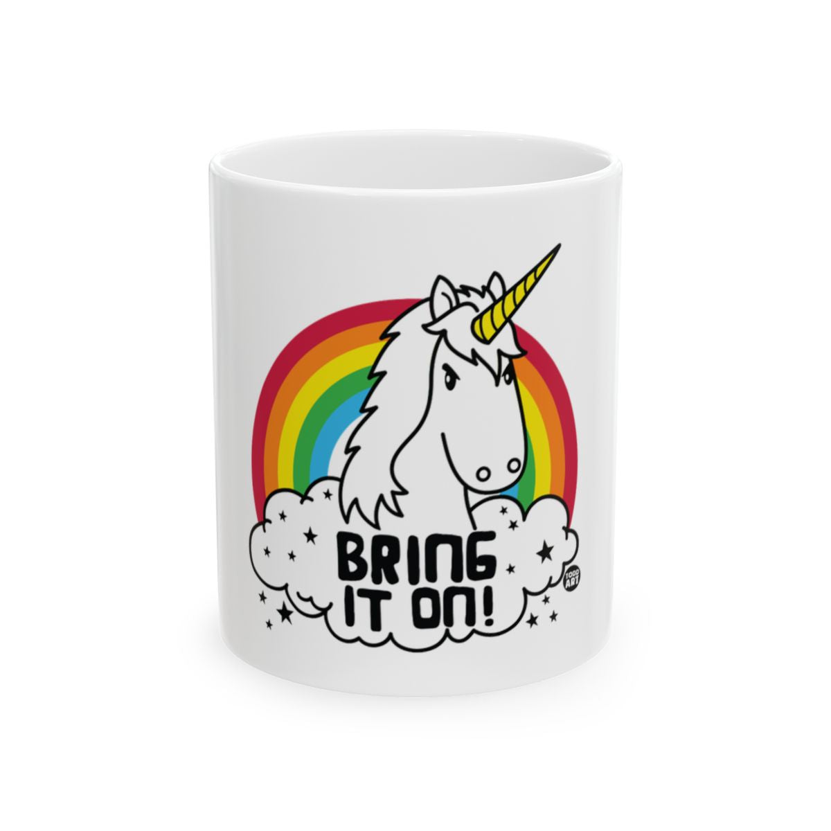 Bring It On Unicorn Rainbow Design Mug