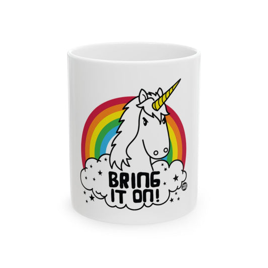 Bring It On Unicorn Rainbow Design Mug
