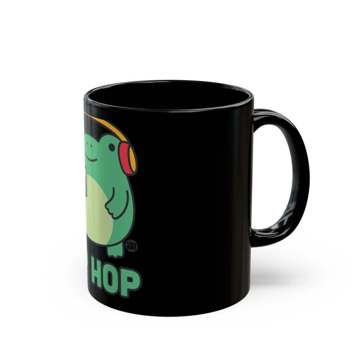 Funny Hip Hop Dinosaur Design Black Coffee Mug