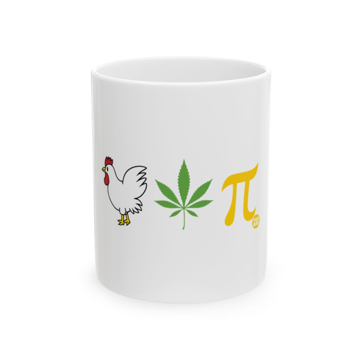Funny Chicken Leaf Pi Math Joke Mug