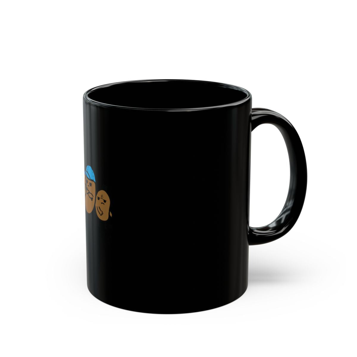 Unique Black Mug with Fun Character Design